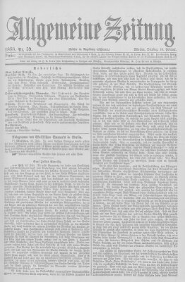 Allgemeine Zeitung Dienstag 28. Februar 1888