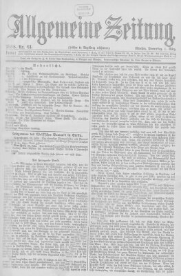 Allgemeine Zeitung Donnerstag 1. März 1888