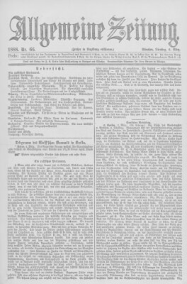 Allgemeine Zeitung Dienstag 6. März 1888