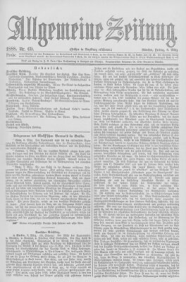 Allgemeine Zeitung Freitag 9. März 1888