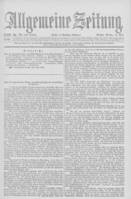 Allgemeine Zeitung Montag 19. März 1888