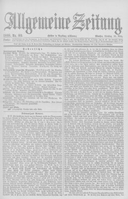 Allgemeine Zeitung Dienstag 20. März 1888