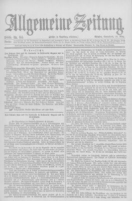 Allgemeine Zeitung Samstag 24. März 1888