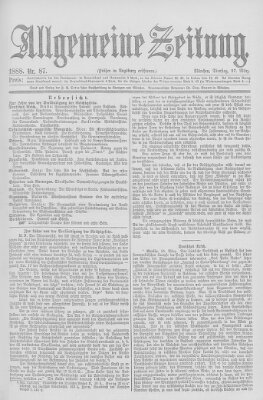 Allgemeine Zeitung Dienstag 27. März 1888