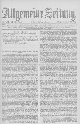 Allgemeine Zeitung Samstag 31. März 1888