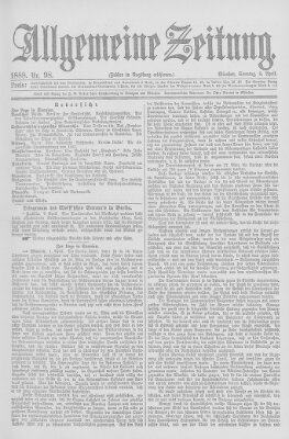 Allgemeine Zeitung Sonntag 8. April 1888