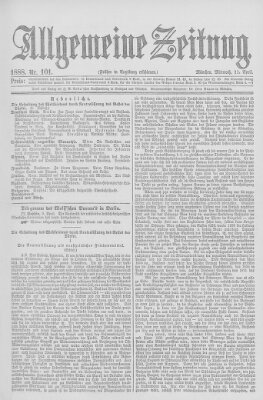 Allgemeine Zeitung Mittwoch 11. April 1888