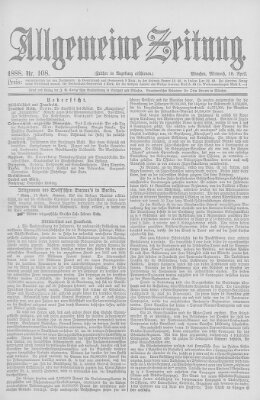 Allgemeine Zeitung Mittwoch 18. April 1888