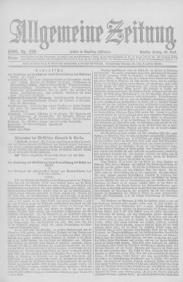 Allgemeine Zeitung Freitag 20. April 1888