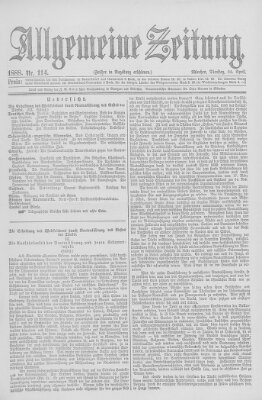 Allgemeine Zeitung Dienstag 24. April 1888