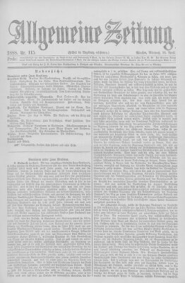 Allgemeine Zeitung Mittwoch 25. April 1888