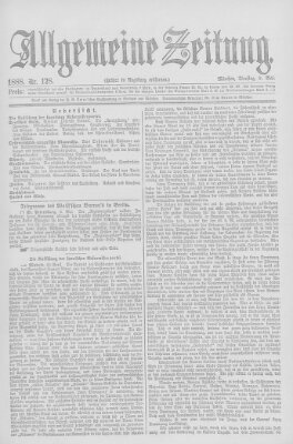 Allgemeine Zeitung Dienstag 8. Mai 1888