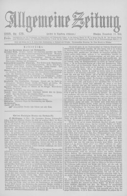 Allgemeine Zeitung Samstag 19. Mai 1888