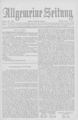 Allgemeine Zeitung Freitag 8. Juni 1888