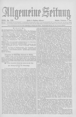 Allgemeine Zeitung Samstag 9. Juni 1888