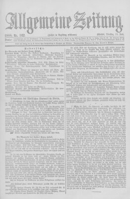 Allgemeine Zeitung Dienstag 12. Juni 1888