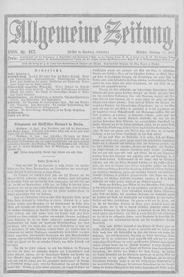 Allgemeine Zeitung Sonntag 17. Juni 1888