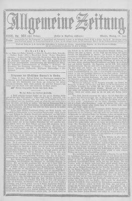 Allgemeine Zeitung Montag 18. Juni 1888