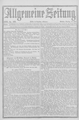 Allgemeine Zeitung Dienstag 19. Juni 1888