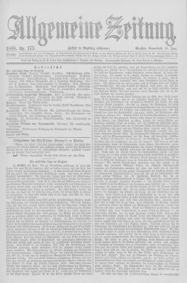 Allgemeine Zeitung Samstag 23. Juni 1888