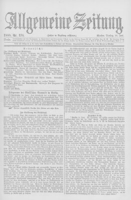 Allgemeine Zeitung Dienstag 26. Juni 1888