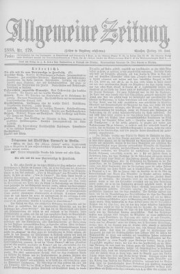 Allgemeine Zeitung Freitag 29. Juni 1888