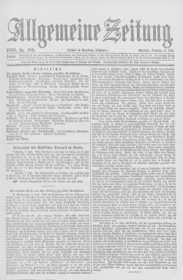 Allgemeine Zeitung Sonntag 8. Juli 1888