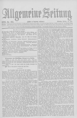 Allgemeine Zeitung Freitag 13. Juli 1888