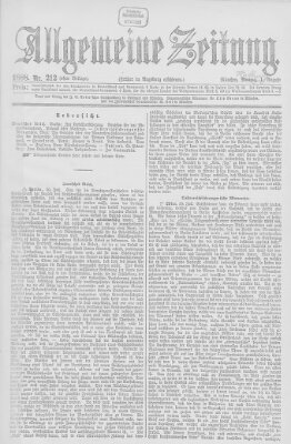 Allgemeine Zeitung Mittwoch 1. August 1888