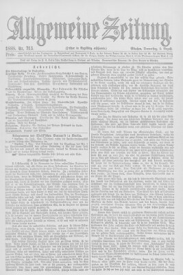 Allgemeine Zeitung Donnerstag 2. August 1888