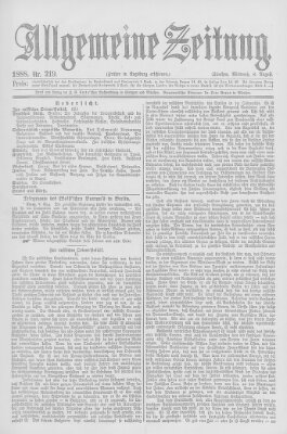 Allgemeine Zeitung Mittwoch 8. August 1888