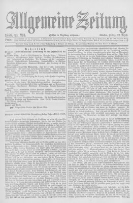 Allgemeine Zeitung Freitag 10. August 1888