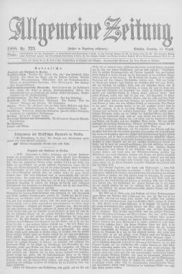 Allgemeine Zeitung Sonntag 12. August 1888