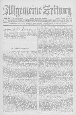 Allgemeine Zeitung Montag 13. August 1888