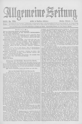 Allgemeine Zeitung Mittwoch 15. August 1888