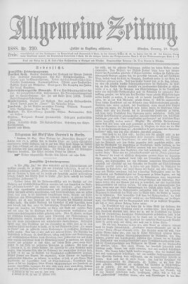 Allgemeine Zeitung Sonntag 19. August 1888