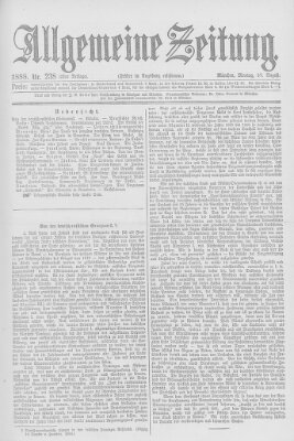 Allgemeine Zeitung Montag 27. August 1888