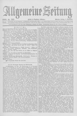 Allgemeine Zeitung Freitag 7. September 1888