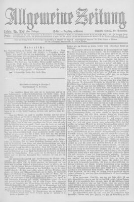 Allgemeine Zeitung Montag 10. September 1888