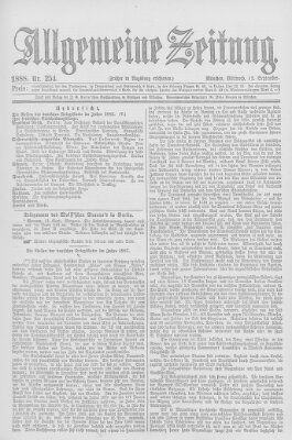 Allgemeine Zeitung Mittwoch 12. September 1888