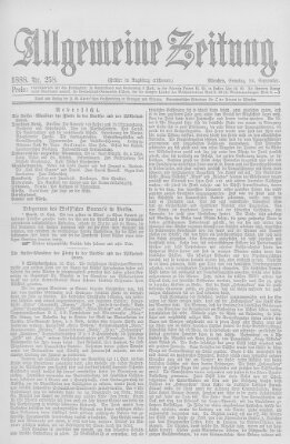 Allgemeine Zeitung Sonntag 16. September 1888