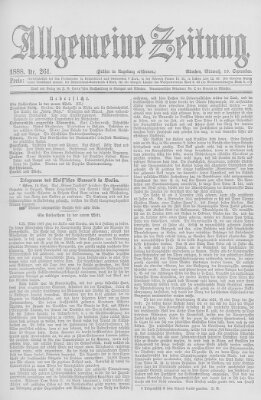 Allgemeine Zeitung Mittwoch 19. September 1888