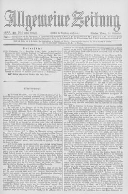 Allgemeine Zeitung Montag 24. September 1888