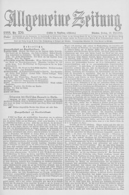 Allgemeine Zeitung Freitag 28. September 1888