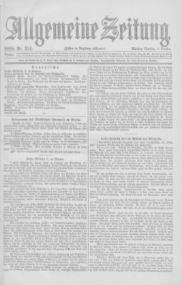 Allgemeine Zeitung Dienstag 2. Oktober 1888