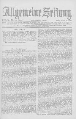 Allgemeine Zeitung Montag 8. Oktober 1888