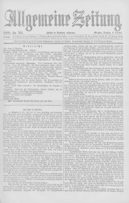 Allgemeine Zeitung Dienstag 9. Oktober 1888