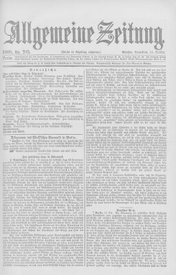 Allgemeine Zeitung Samstag 13. Oktober 1888