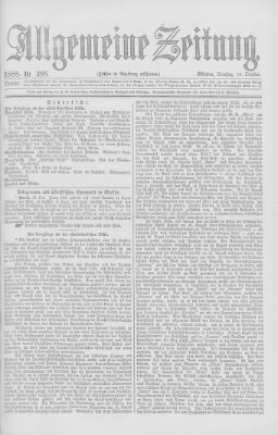 Allgemeine Zeitung Dienstag 16. Oktober 1888