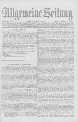 Allgemeine Zeitung Samstag 20. Oktober 1888